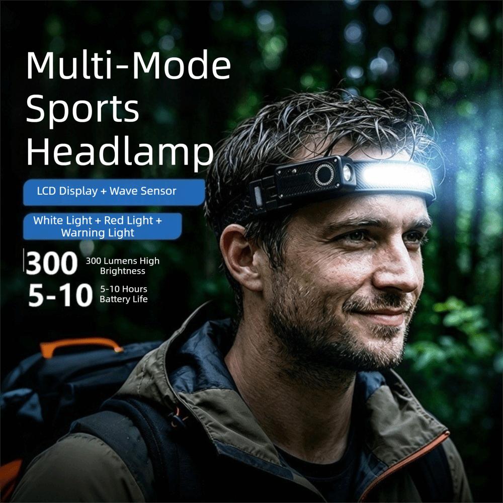 Motion Sensor Wristband Running Light Wave Sensing COB Floodlight Headlamp Cycling Use