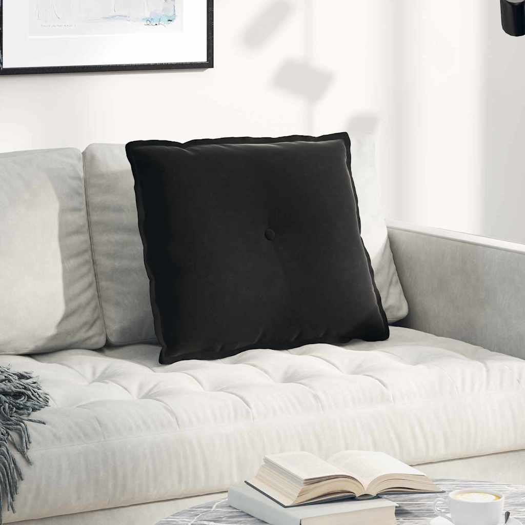 Back Cushion Black 60 x 50 cm Cord Fabric