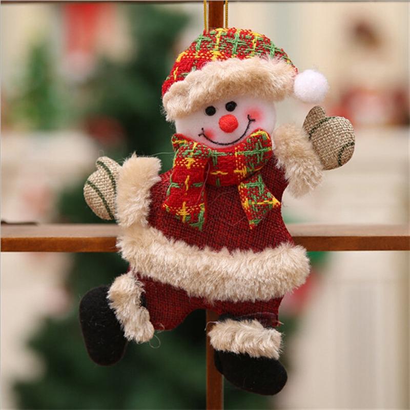 Cute Santa Claus Snowman Doll Christmas Tree Ornament Decoration Happy New Year Doll Hanging Pendant Decor For Home Noel Natal