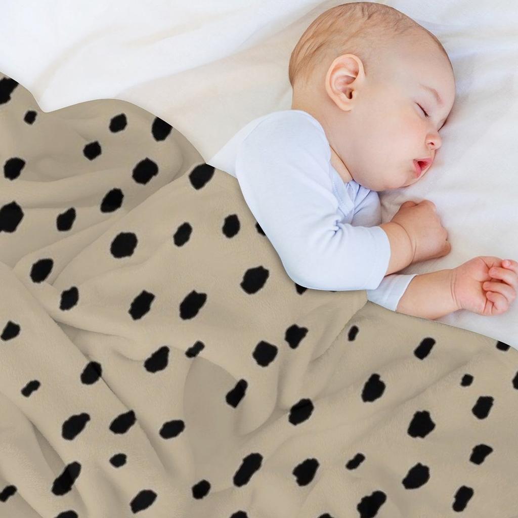 Speckle Polka Dot Dalmatian Pattern (black/tan) Throw Blanket Decorative Throw Single heavy to sleep christmas gifts Blankets