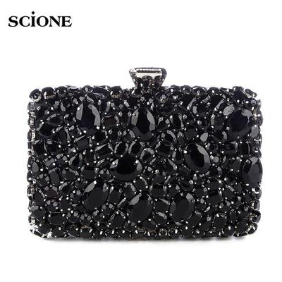 Женская вечерняя сумочка-клатч со стразами