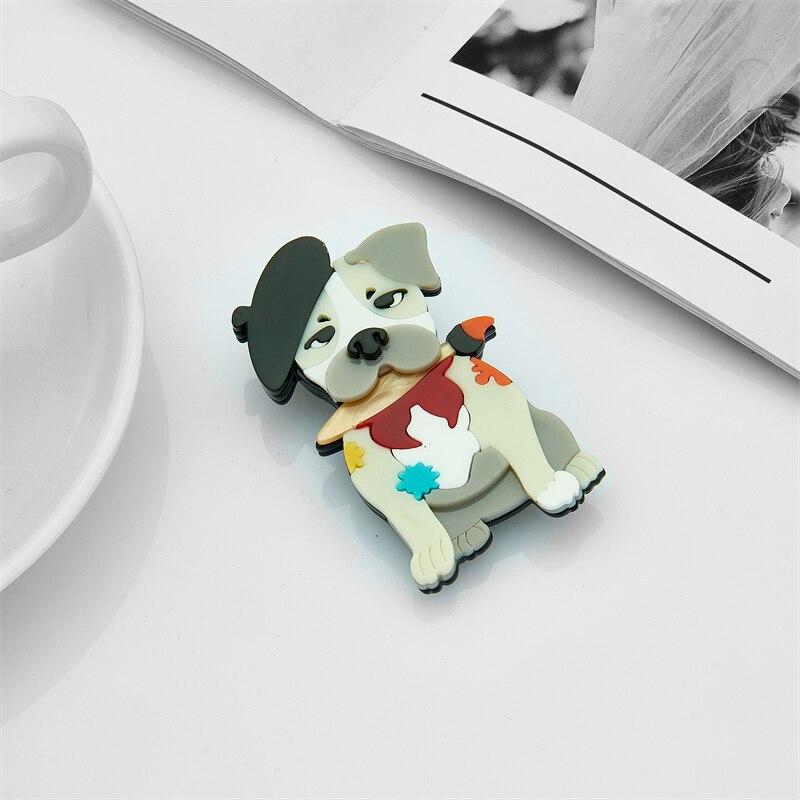 Style Blucome Lovely Women Brooch Acrylic Material Cute Dog Shape Brooch Pin New Arrival Girls Jewelry On Bags Clothes