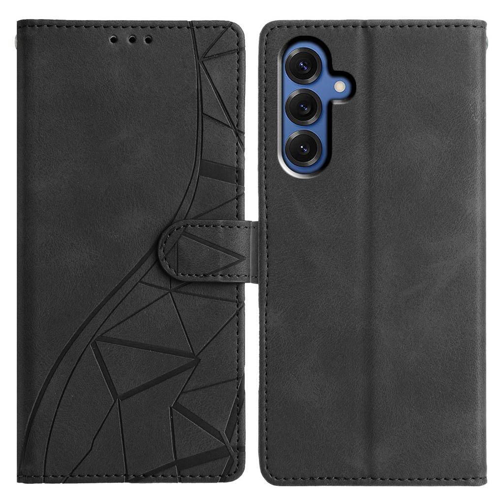 For Samsung Galaxy A54 5G Case Wallet Stand Imprinted Triangle Pattern Leather Phone Flip Cover