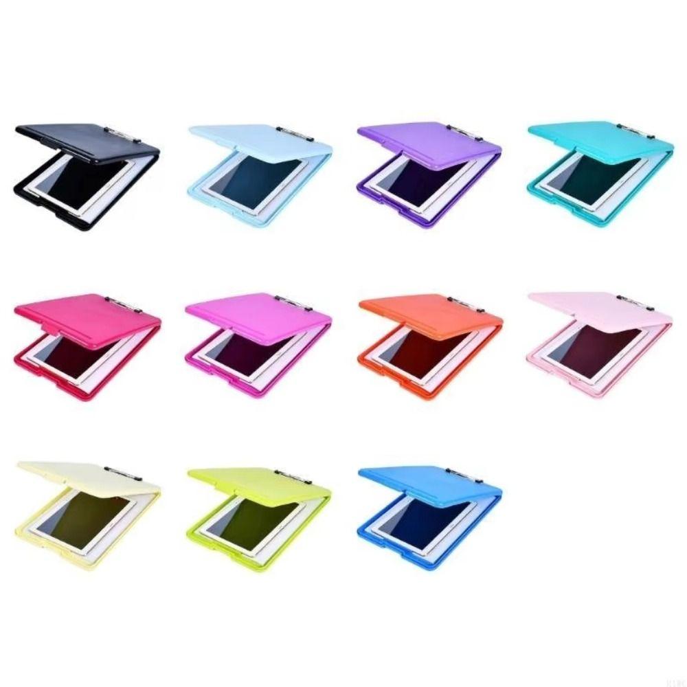 a4 Size File Organizer Plastic Document Box Practical File Folder with Clipboard School Use