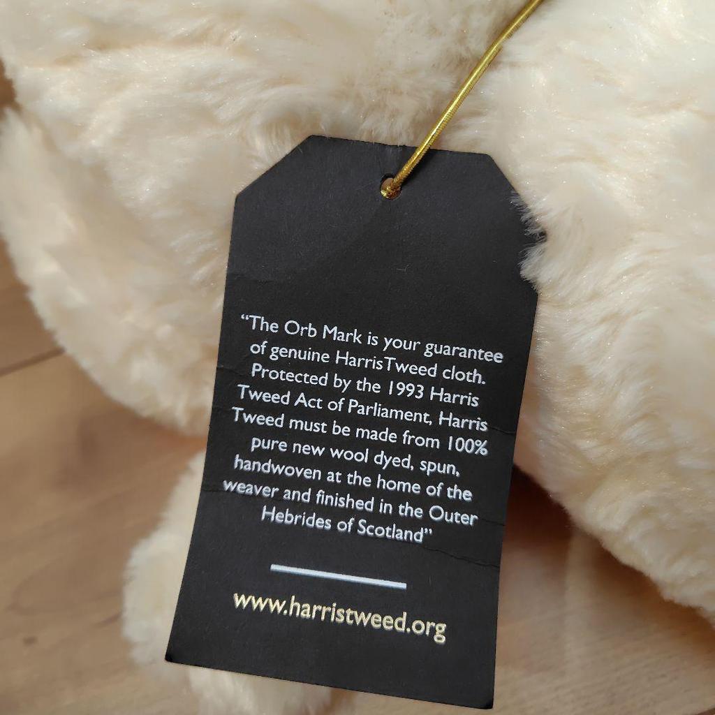 [USED] Merrythought Afternoon Tea x Harris Tweed Teddy Bear Cheeky Bear