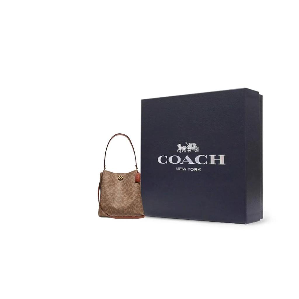 Coach Charlie Canvas Leather Ведерко Сумка Через Плечо, Сумка На Плечо Средняя Женская Красно-коричневая (унисекс) Сумки через плечо 89003 B4NQ4