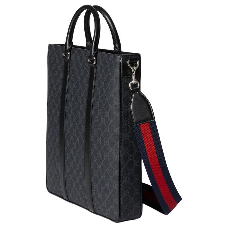 Gucci Магнитная застежка, съемный и регулируемый плечевой ремень, холщовая сумка-тоут, сумка для покупок, дамская сумочка, средний размер, мужская, черная
