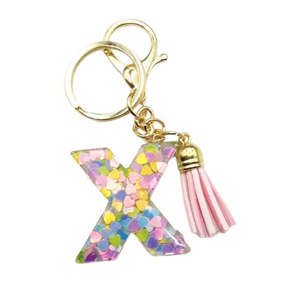 Красочный акриловый брелок с розовыми кистями, декор, буквенная чашка, кулон, брелок для ключей, украшение для бутылки с водой, подарок на день рождения