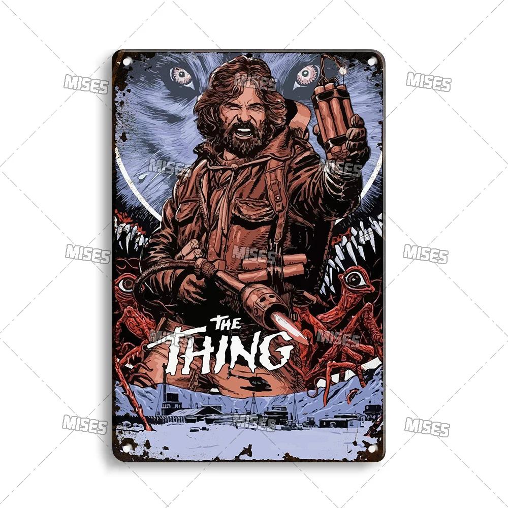 MISES Movie The Thing Metal Plaque Industrial Decor Metal Sign Vintage Metal Tin Sign Bar Home Metal Poster Old Decorative Plate