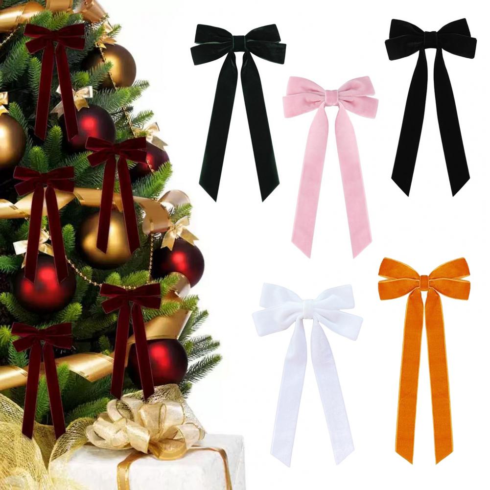 Party Accessories Christmas Ornament Elegant Velvet Christmas Bows for Tree Chairs Festive Holiday Decorations for Home Party