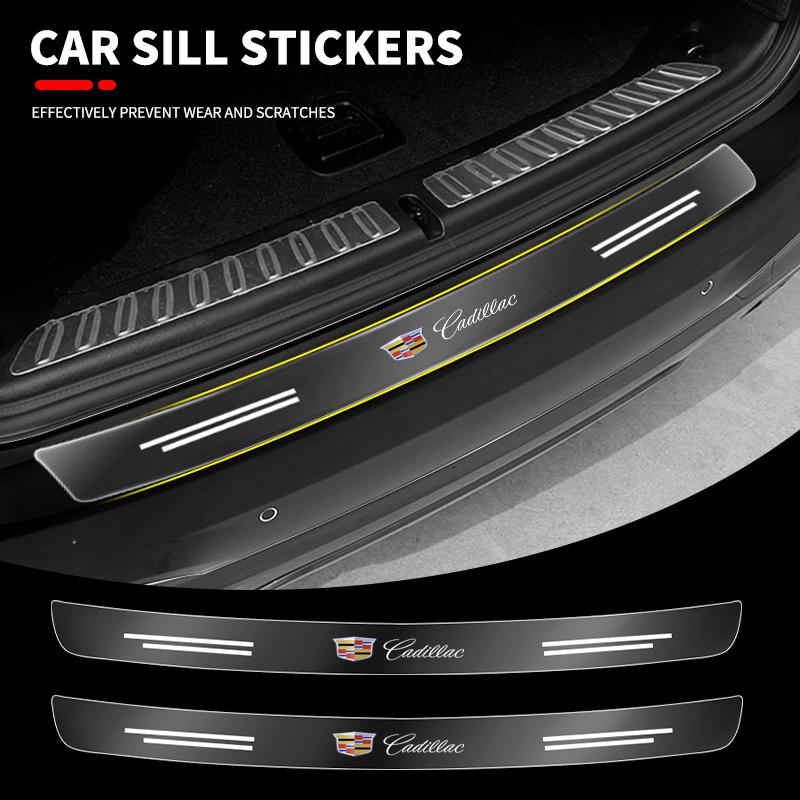 Transparent Car Rear Trunk Bumper Guard Stickers for Cadillac Logo Escalade CTS ATS SRX XTS XT5 STS CT5 CT6 BLS XLR Accessories