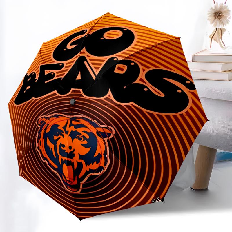 Складной зонт с принтом логотипа Chicago Bears, для улицы, отдыха и путешествий, прочная ткань зонта, подарок на день рождения и праздник