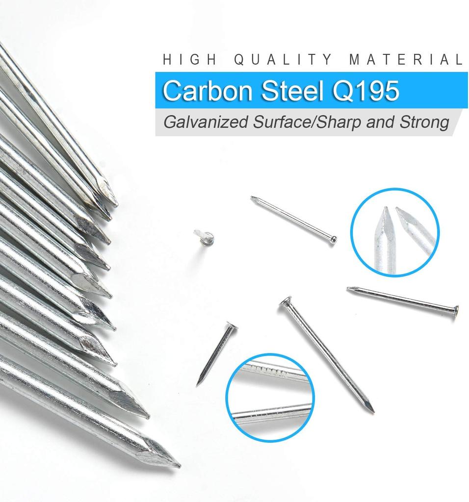 376 шт. Круглые гвозди для деревообработки Железные гвозди Бытовые Длинные для цементных стен Напольные гвозди из-за рубежа Набор с пластиковым ящиком
