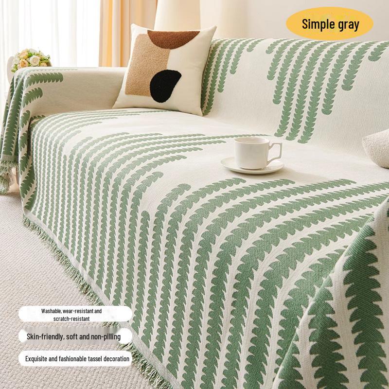 Chenille Nordic Sofa Cover: One-Piece, Dust-Proof, All-Season Blanket