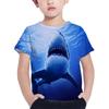 Shark Tshirt Kids Clothes Summer Animals Blue Sea T-Shirt For Boy Tee Shirt Children Top Short Sleeve 3d Print Girls Tees