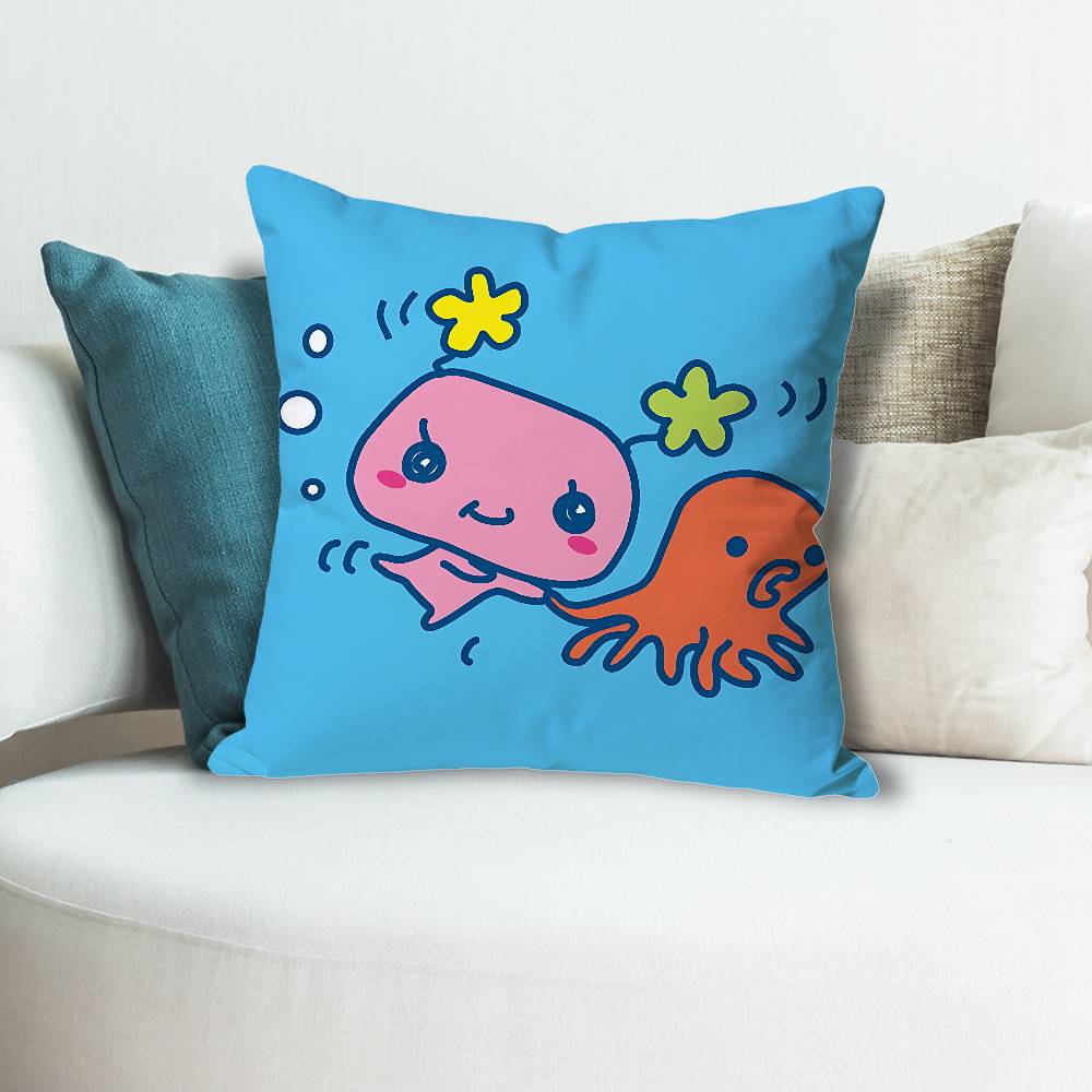TTamagotchi Cute MMametchi Anime Celebrity Merchandise AllMatch Printed Pillow Case Sofa Car Office Room Decoration Protector