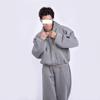 Мужской свитер с плечом корейская версия тренд с капюшоном уличный стильный весна и осень ins свободное пальто мужской топ тренд