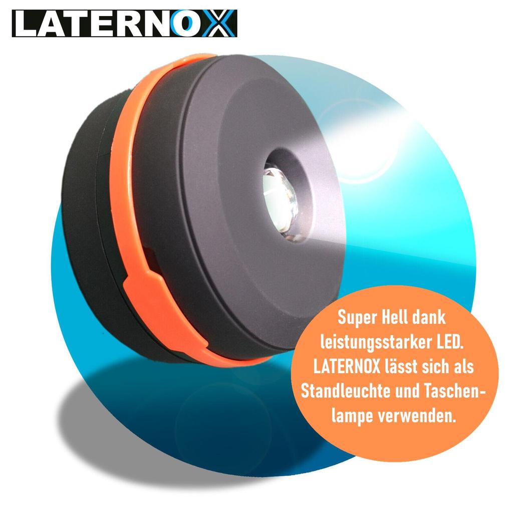 LATERNOX Светодиодный кемпинговый фонарь Батарейный настольный светильник Подвесной светильник Палаточный фонарь Погодоустойчивый