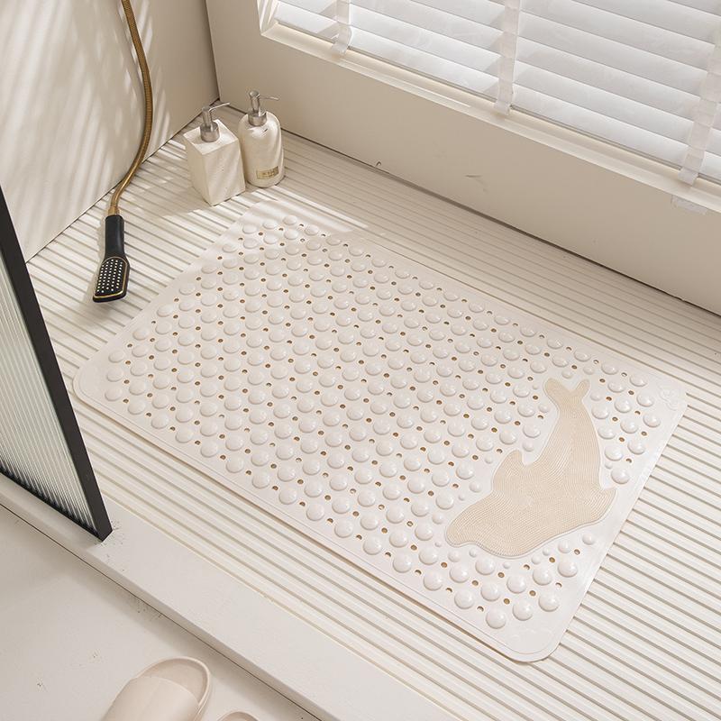 Cartoon Dolphin Anti-Slip PVC Bath Mats Soft Massage Pad with Suction Cups & Drain Holes 35*70cm /44*75cm /54*85cm Shower Pad
