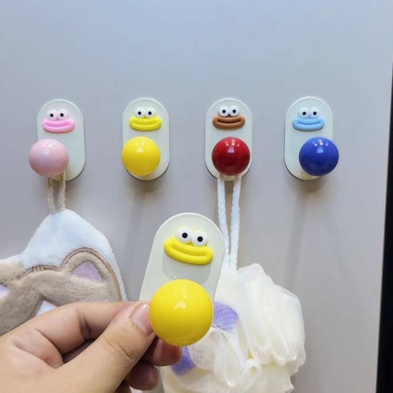 Adhesive Cartoon Hook Bathroom Towel Hook Waterproof Cute Wall Hook for Kitchen Utensils Bedroom Coats