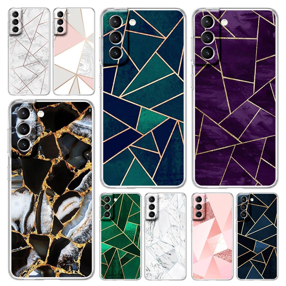 Мраморный геометрический чехол для телефона Samsung Galaxy S22 S21 S20 FE Ultra 5G S10 S10E S9 S8 Plus Note 10 20 мягкий прозрачный силиконовый чехол