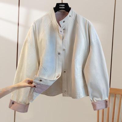 Женская осенняя куртка SIBOSHE с цветными блоками и воротником-стойкой