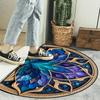 Роскошный полукруглый ковер с мозаичным узором, бирюзово-синий, золотой, нескользящий, декоративный коврик, ковер с 2D-печатью для декора входной двери, крыльца