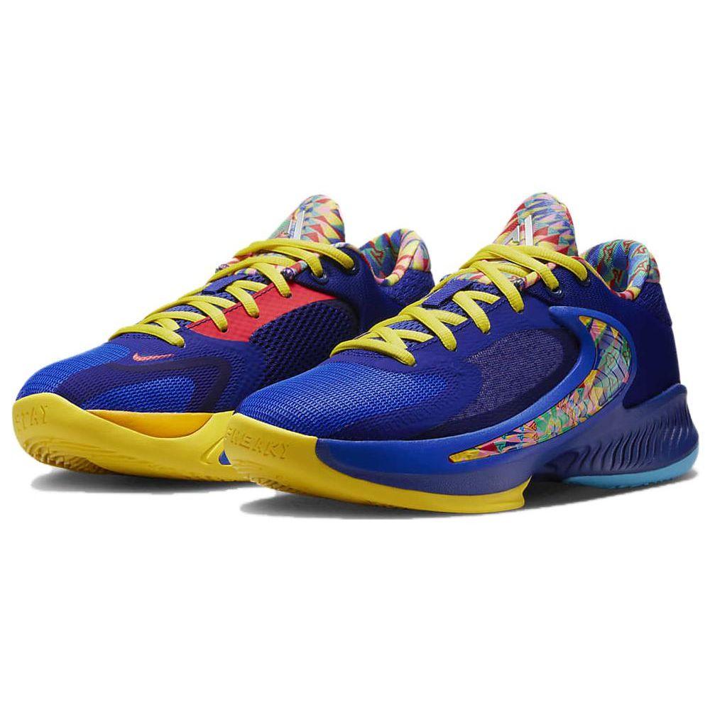 Nike Zoom Freak 4 SE GS Kaleidscope Детские кроссовки Синие Deep-Royal-Blue Opti-Yellow DV3017-400
