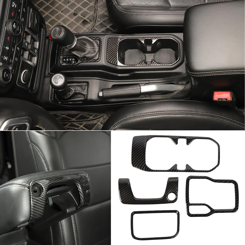 Автомобильный передний держатель для напитков, украшение, 4WD, крышка переключения передач, накладка для Jeep Wrangler JL 2018-2022, внутренние молдинги
