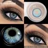 1 пара цветных линз для глаз, модные голубые линзы для глаз, зеленые контактные линзы, коричневые линзы для серых зрачков, годовые линзы, косметический макияж