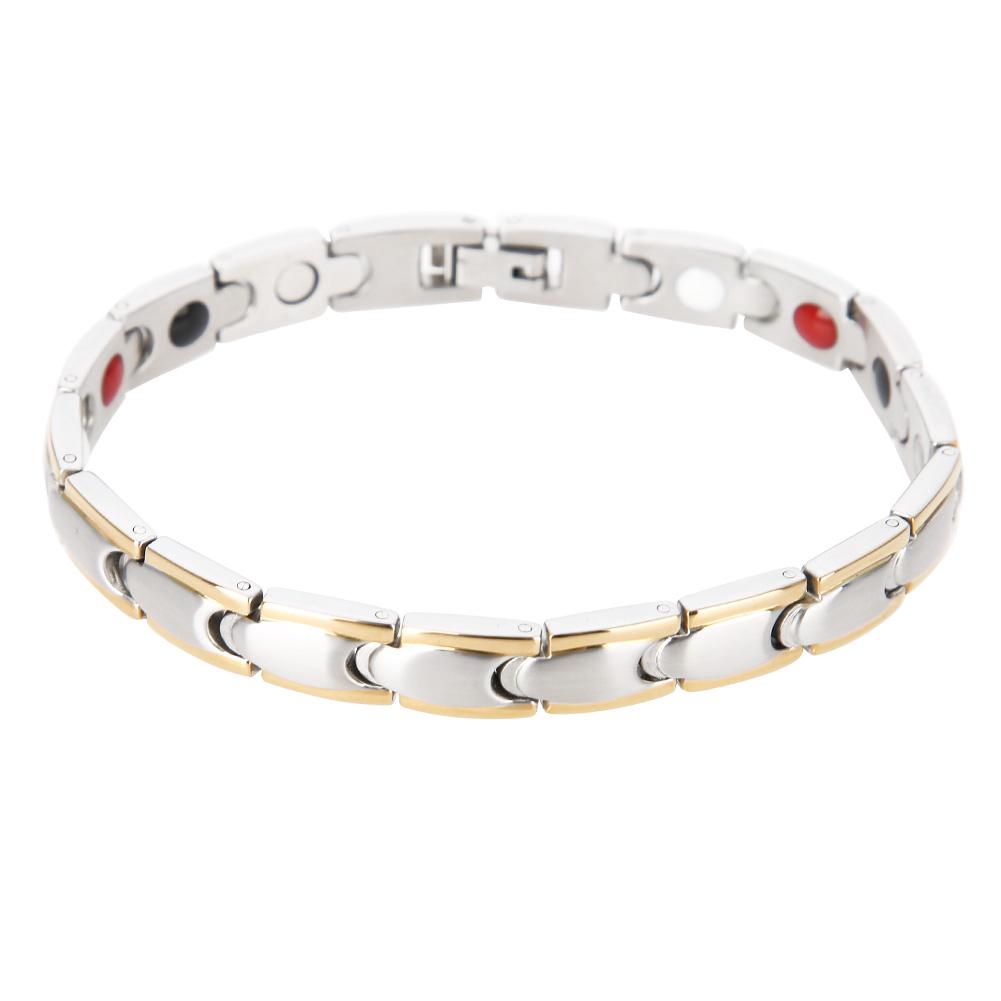 Titanium Steel Magnetic Therapy Bracelet Health Care Gift Adjustable Gold Silver Male Bracelet