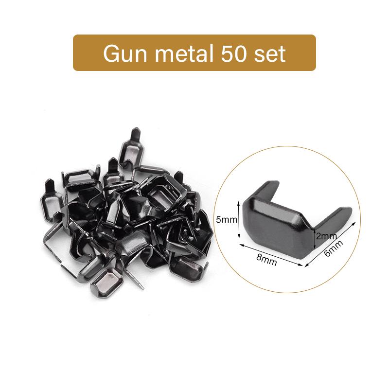 WUTA 50 комплектов скоб из цельной латуни для кожи, медные шлевки для ремня, держатели для застежек, соединительные планки, держатели для зажимов для ремня, держатели для кожаных изделий