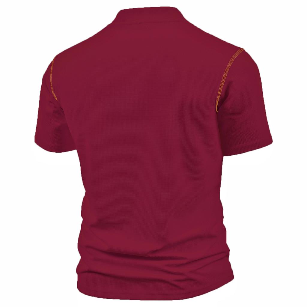 Men  Standing Collar  Leisure  Short Sleeves  T-Shirt