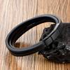 European and American stainless steel titanium steel leather rope bracelet, men's cool personalized versatile bracelet jewelry