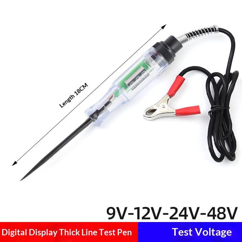 1Pcs 9V 12V 24V 48V Detector Digital Display Voltage Circuit Tester Auto Diagnostic Multifunction Car Diagnostic Probe Test Pen