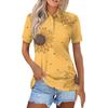 Женская модная повседневная рубашка с отворотом и коротким рукавом с принтом, женские топы на пуговицах