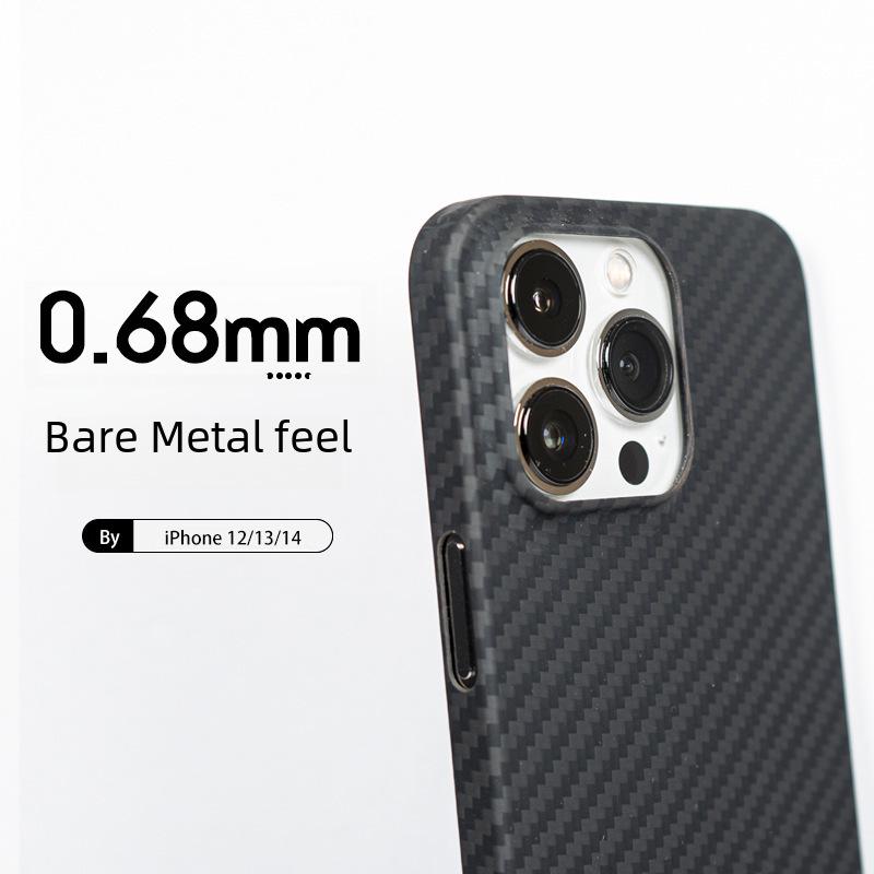 Чехол для iPhone 12/13/14/15 Pro Max из кевларового арамидного волокна — дизайн Crater All-Inclusive