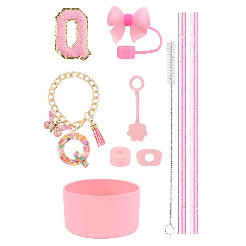 Набор из 10 аксессуаров для стакана Stanley 30 унций 40 унций: крышка для соломинки, крышка, чехол, стоппер от проливания, брелок с буквой, наклейка