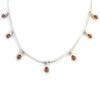 [N2824] - Cognac Amber 'Inspiration' Silver Necklace (rhodium-plated) - 5 Mm