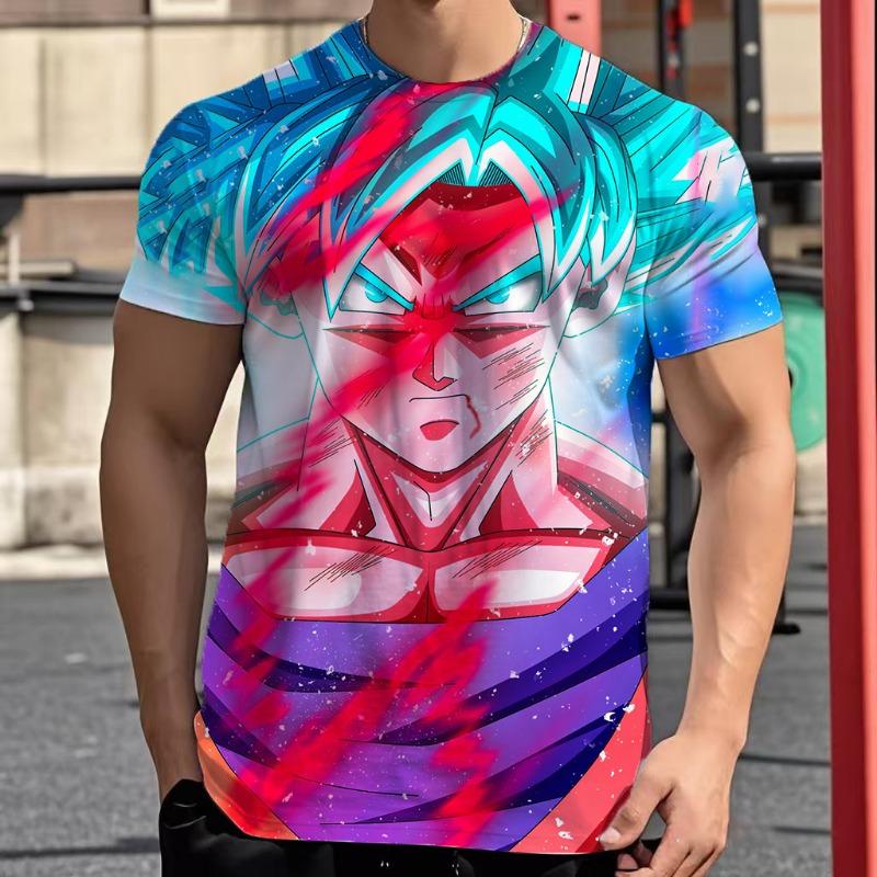 2026 Летняя Ретро Футболка Dragon Ball для Фитнеса Мужская Оверсайз 3D Печать Короткий Рукав Семейная Унисекс Детская Спортивная Футболка
