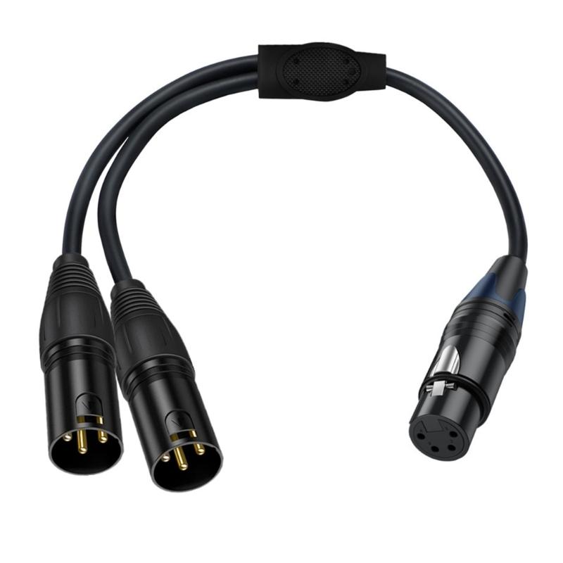 XLR Кабель Профессиональный XLR 4-контактный на двойной 3-контактный XLR Разветвитель Кабель Для Студийной Записи И Живых Выступлений 50см