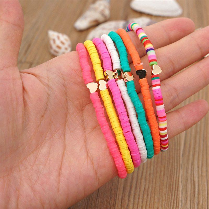 Outfit Ornament Holiday Beach Women's Bracelet Bracelet Fashionable Stylish Pottery Letters Colorful Soft Style Accessories
