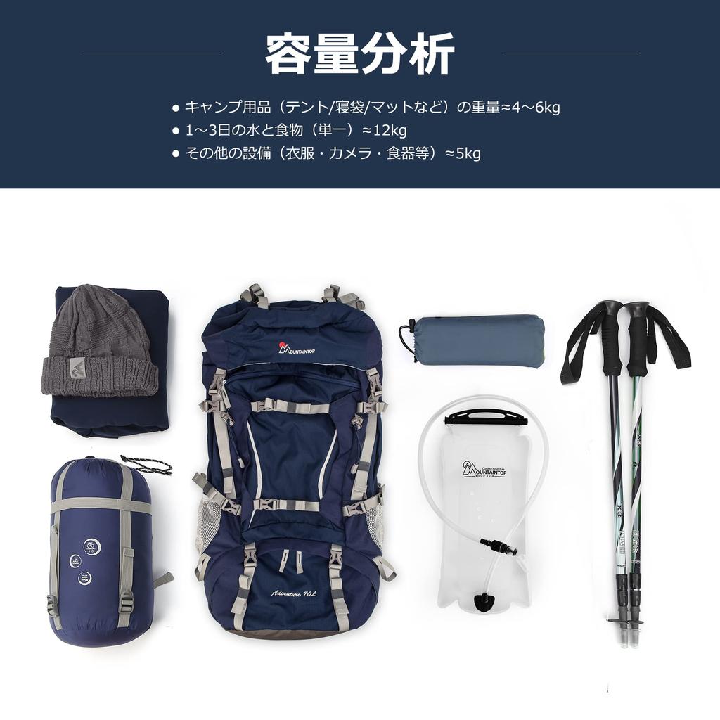 [MOUNTAINTOP] 70л альпинистская сумка, большая вместимость, рюкзак для альпинизма, водонепроницаемый, походный рюкзак, кемпинг, предотвращение стихийных бедствий, путешествия