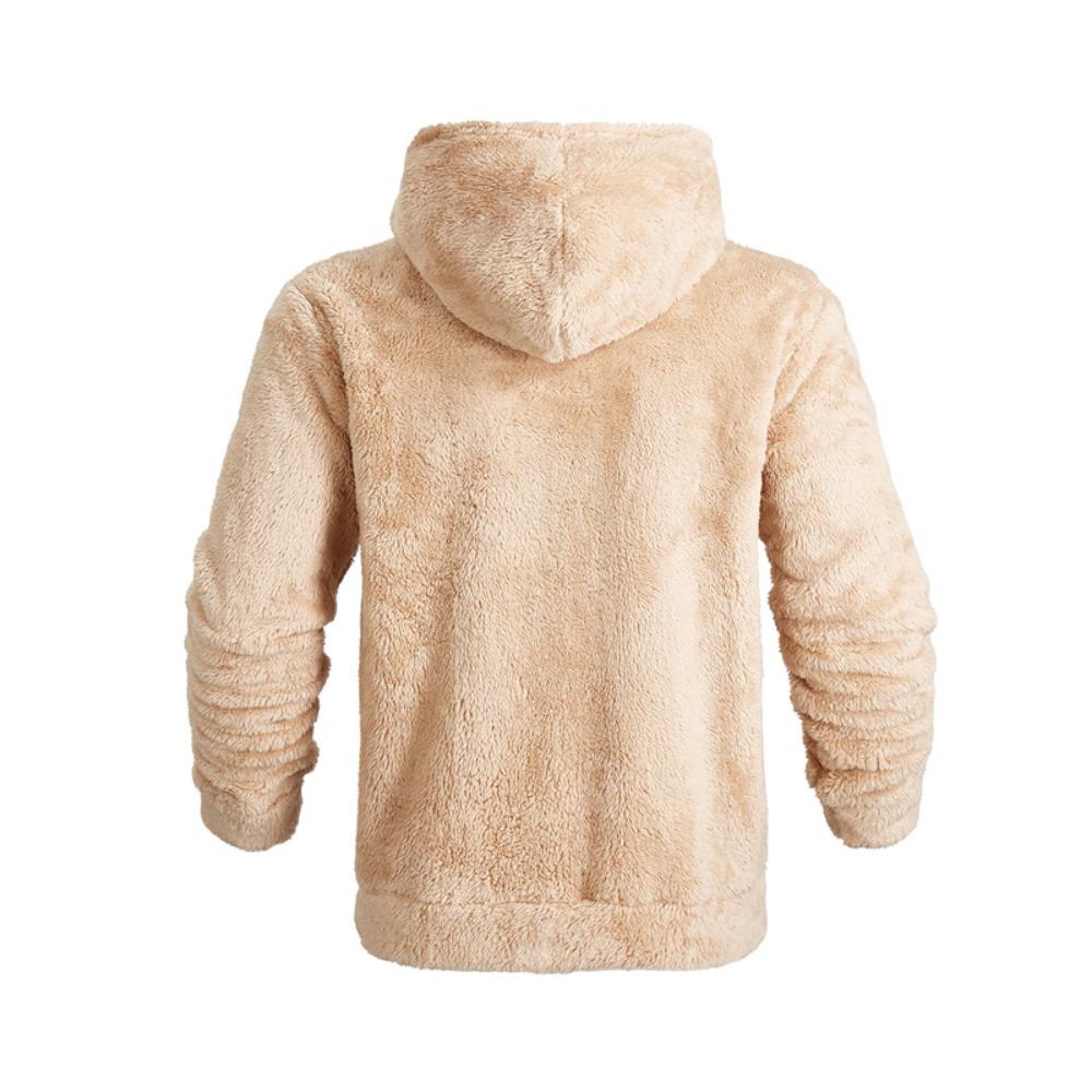 2025 Американский стиль Осень/Зима Куртка Мужская Толстая Теплая Двусторонняя Флисовая Куртка Свободный Кардиган на Молнии Повседневная Куртка с Капюшоном