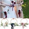 Wedding Gold Hoop Bouquet for Bridesmaids Floral Rose Metal Ring Wreath Bridal Shower Ceremony Decoration