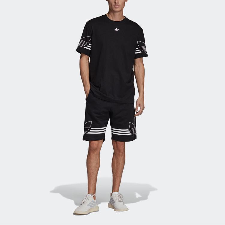 Adidas Футболка Originals Trefoil Outline, мужские топы, черные DU8145