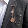 Классическая цепочка для жилета костюма Декоративный значок Винтажная цепочка с кисточками Броши Аксессуар для галстука Изысканные булавки для воротника Свадебное мероприятие