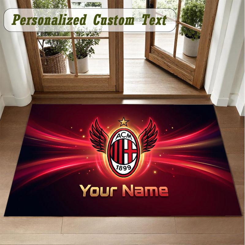 Crystal Velvet Square Rug Custom NameAC Milan Pattern Non Slip Home Floor Decor Rug
