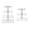 3/4 Tier Acrylic Cupcake Display Stand with LED Light Square Display Stand Cake Serving Platter for Birthday Wedding Party