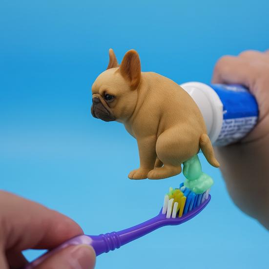 Yousheng Funny Pet Toothpaste Dispenser Pooping Dog Toothpaste Tube Topper Cat Vomiting Toothpaste Dispenser Gag Gift for Family Friends Dog Lovers